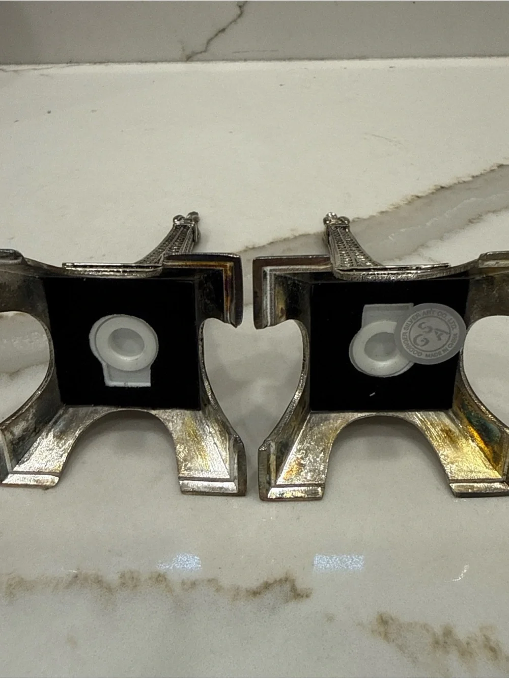 Godinger Neiman Marcus Silver-Tone Eiffel Tower Salt and Pepper Shakers NIB